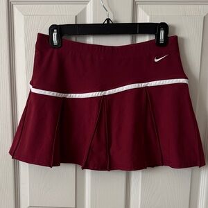 Nike Women's Maroon Skater Tennis Skirt with White Trim